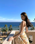 One-Shoulder Ruffled Swimsuit with Sheer Cover-Up