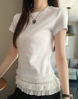 Japan EGG Lace Panel Shoulder Tee