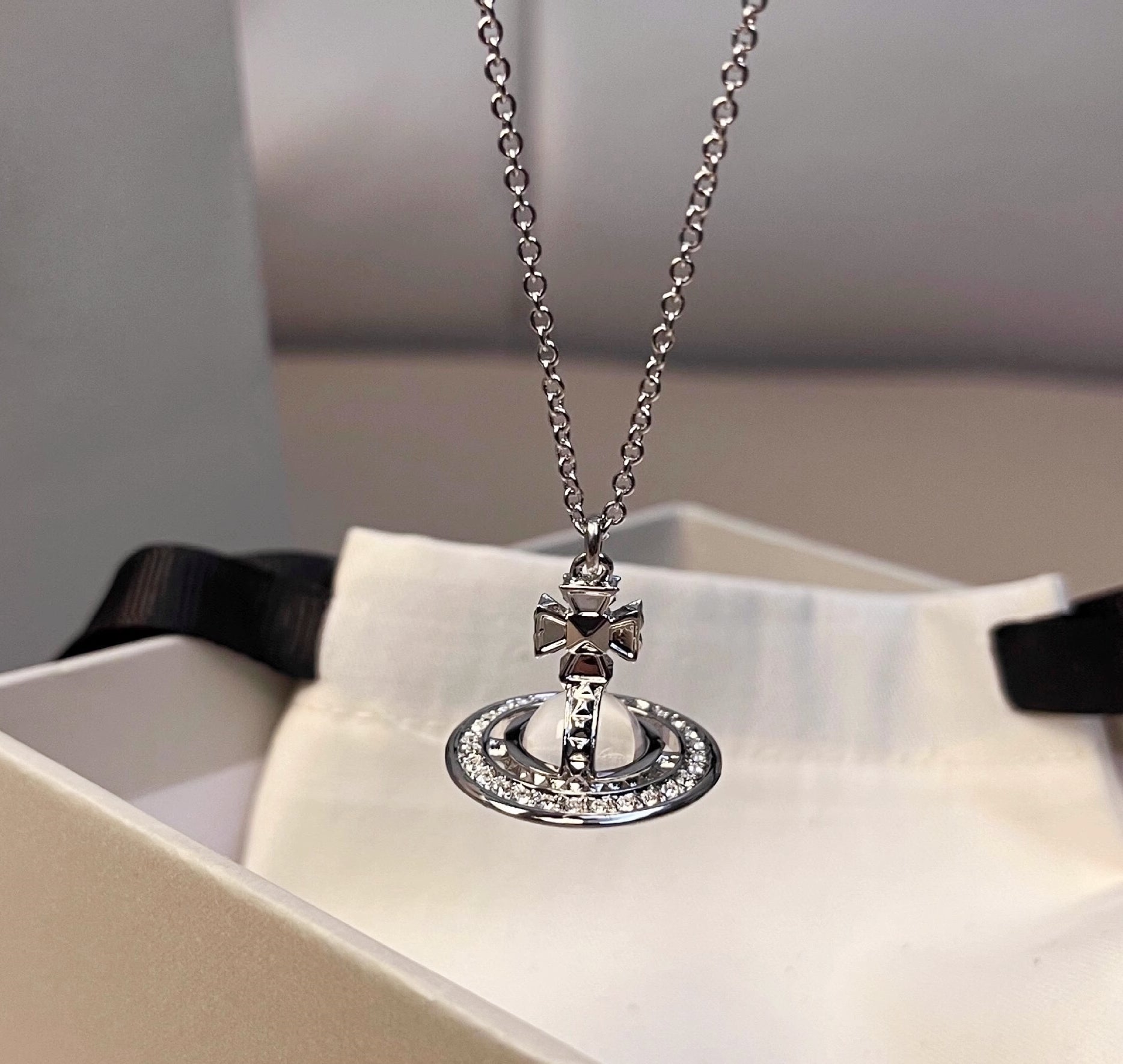 3D Saturn Necklace
