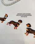 MARKGONG Pearl Necklace Dachshund Stretch T-Shirt