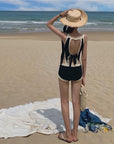 Backless One-Piece Swimsuit in Instagram Style