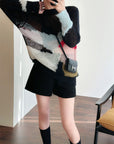 Tailored Wool Vest and A-Line Wide-Leg Shorts Set