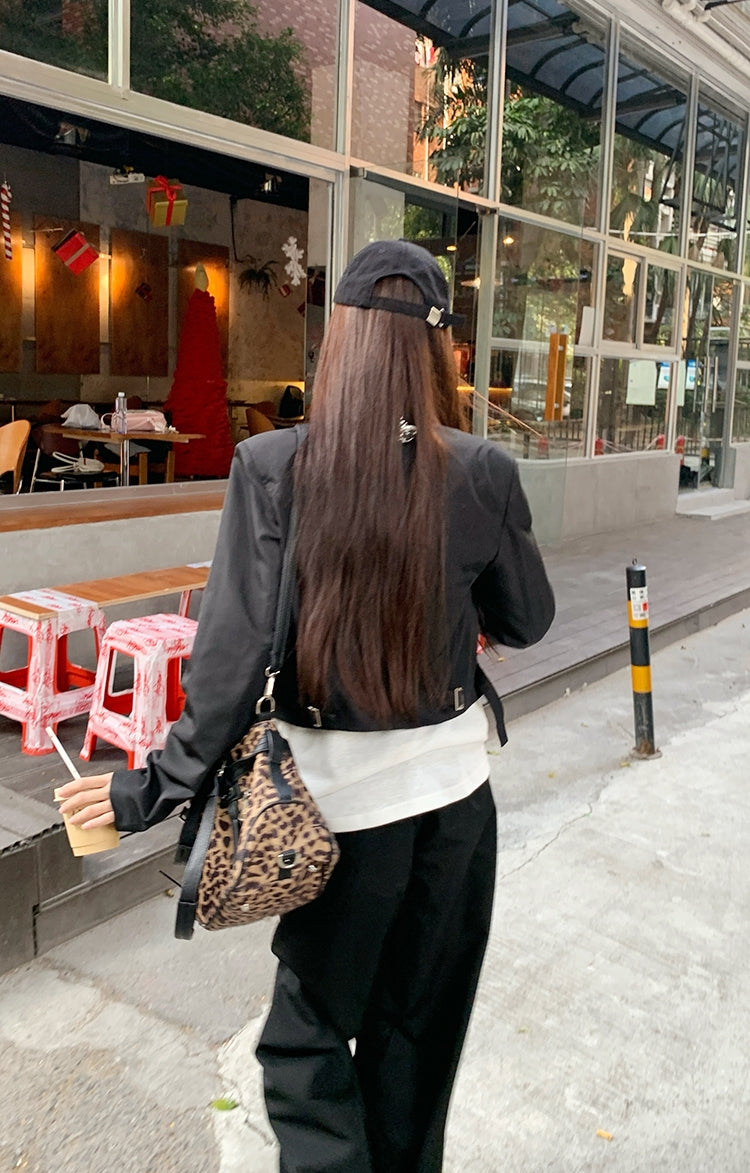 Sweet & Cool Girl Style Stand Collar Jacket