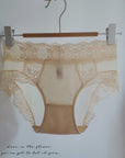 French High-Waisted Lace Pure Cotton File Antibacterial Panties (Pack of 2)