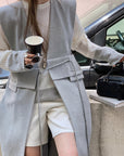 Color-Block Sleeve Ribbed Knit Top