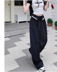 American Cuffed Drawstring Floor-Length Pants