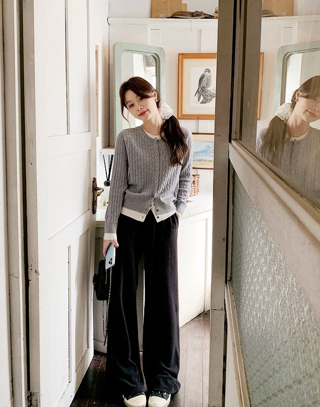 Cozy High-Waisted Wide-Leg Pants