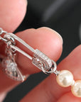 Vivienne Westwood-Inspired Saturn Brooch Rhinestone Necklace 