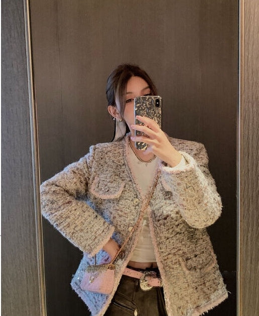 Deluxe Tweed Jacket in Blush Tones