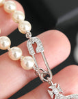 Vivienne Westwood-Inspired Saturn Brooch Rhinestone Necklace 