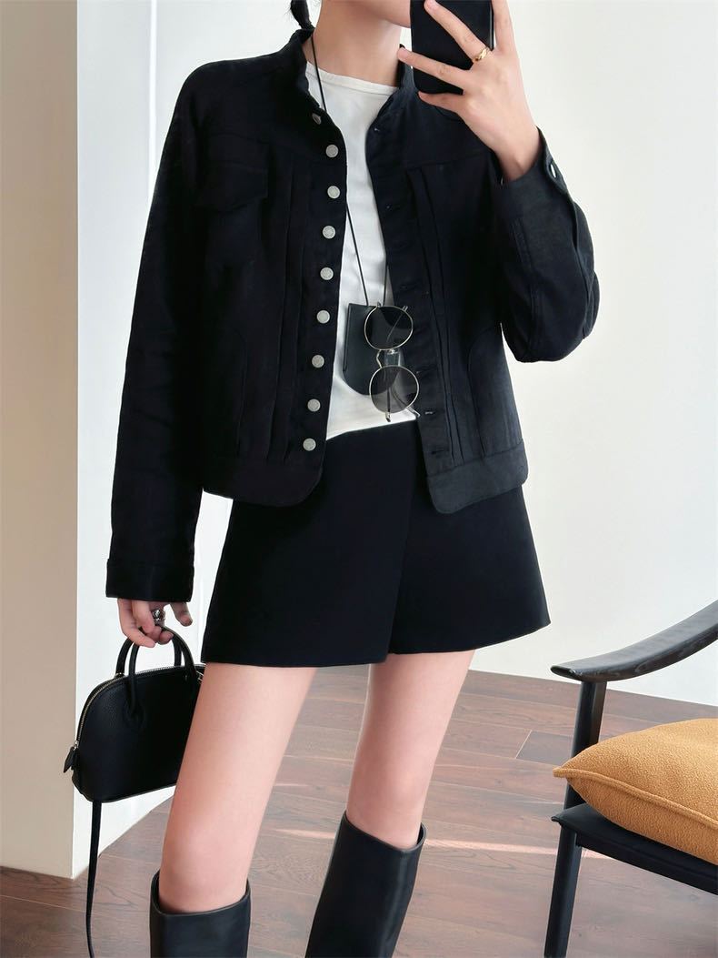 Tailored Wool Vest and A-Line Wide-Leg Shorts Set