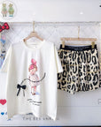 Cartoon Leopard Print Bow House Set