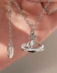 3D Saturn Necklace
