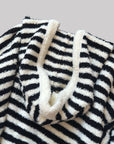 Upgraded Black & White Striped Flannel Loungewear Set