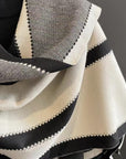 Double-sided Cashmere Geometric Pattern Oversized Scarf