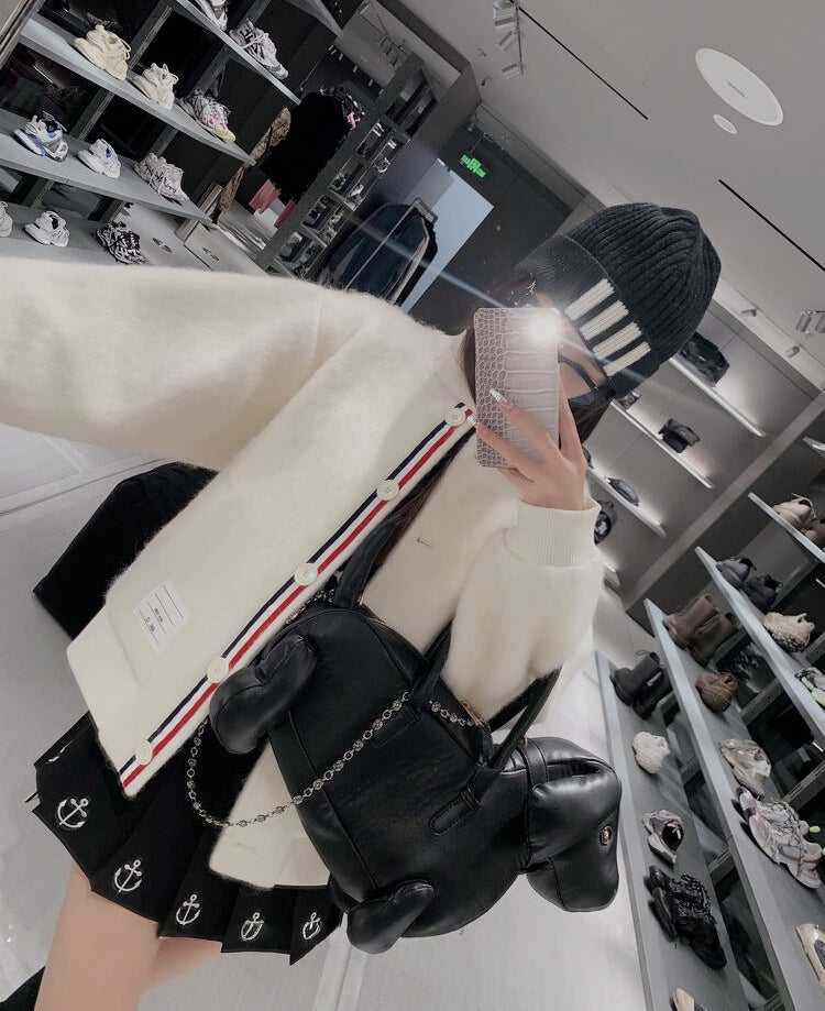 TB Wool Blend Quilted Varsity Jacket