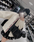 TB Wool Blend Quilted Varsity Jacket