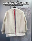 TB Wool Baseball Jacket with Sheep Wool Lining