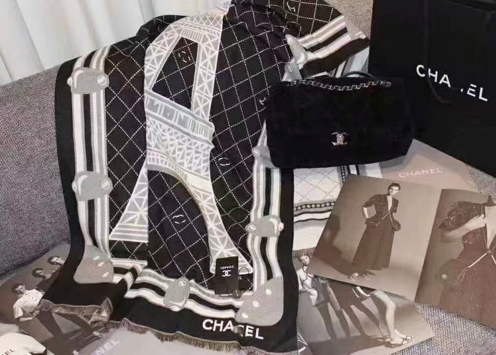 100% Pure Wool Paris Eiffel Tower Scarf(with gift box)
