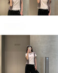 Japan EGG Lace Panel Shoulder Tee
