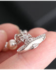 Vivienne Westwood-Inspired Saturn Brooch Rhinestone Necklace 