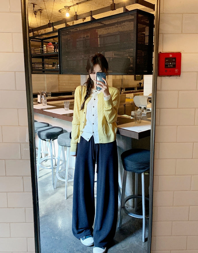 Cozy High-Waisted Wide-Leg Pants