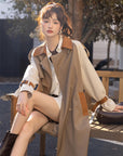 Haute Couture British Style Color Patchwork Trench Coat