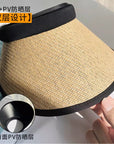 Uv Black Rubber Layer Empty Top Straw Hat