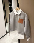 PU Leather Logo Sweatshirt