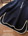 Hooded Color-Block Half-Zip Sweatshirt