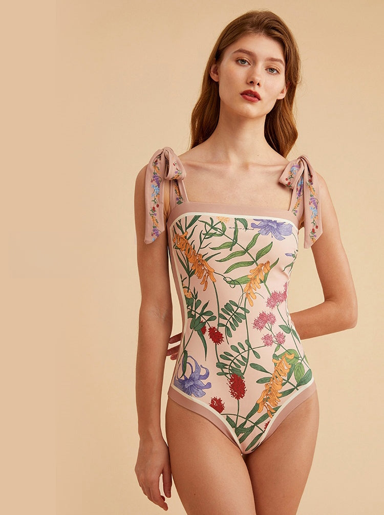 Visual Mood Retro French 2-Face Print One-Piece