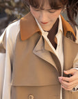 Haute Couture British Style Color Patchwork Trench Coat