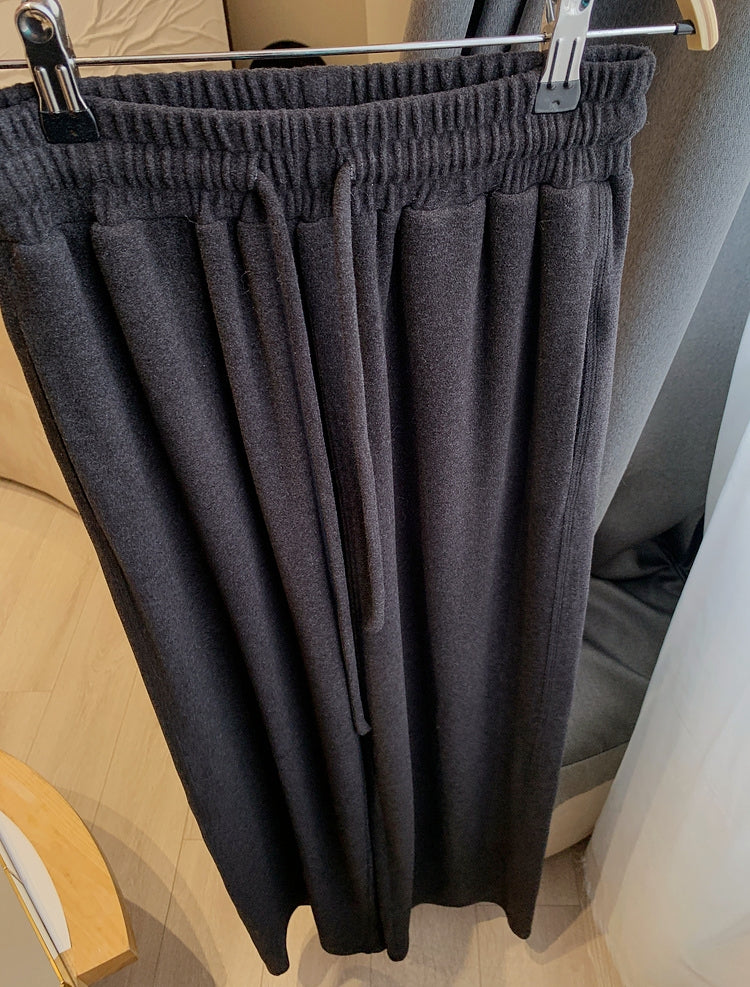 Cozy High-Waisted Wide-Leg Pants