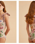 Visual Mood Retro French 2-Face Print One-Piece