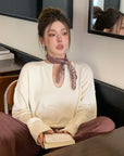 Loose Fit Ribbed U-Neck Drop Shoulder Long Sleeve Top