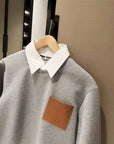 PU Leather Logo Sweatshirt