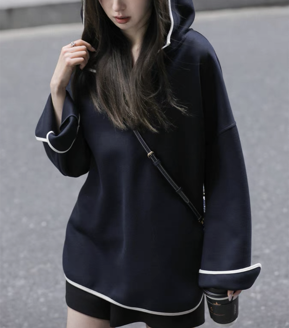 Hooded Color-Block Half-Zip Sweatshirt