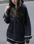 Hooded Color-Block Half-Zip Sweatshirt