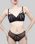 Gradient Mesh Ultra-Sexy Push-Up Bra with Soft Underwire