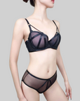 Gradient Mesh Ultra-Sexy Push-Up Bra with Soft Underwire