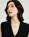 Pearl Saturn Collarbone Necklace
