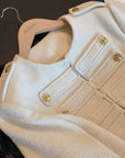 Knight Military Style Double-Breasted Gold Button Tweed Jacket