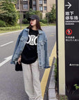 Striped Fleece-Lined Wide-Leg Pants