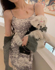 Fishtail Dress With Chinese Ink Sling
