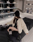 TB Wool Blend Quilted Varsity Jacket