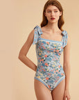 Visual Mood Retro French 2-Face Print One-Piece