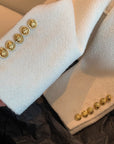 Knight Military Style Double-Breasted Gold Button Tweed Jacket