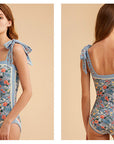 Visual Mood Retro French 2-Face Print One-Piece