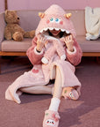 Little Monster Coral Fleece Thickened Robe