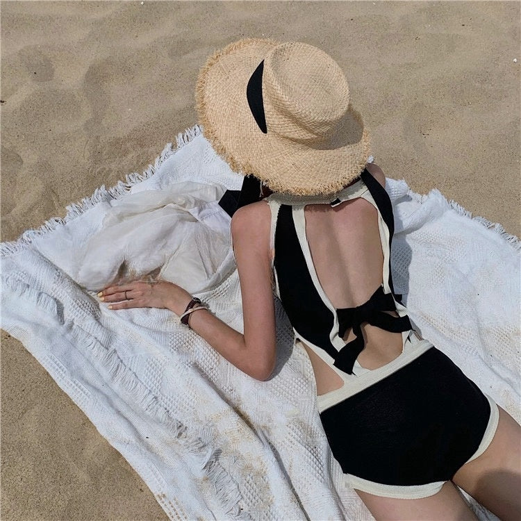 Backless One-Piece Swimsuit in Instagram Style